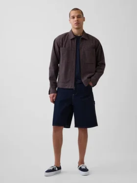 Chaqueta de camiseria con cremallera de seersucker
