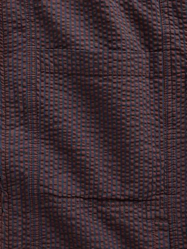 Chaqueta de camiseria con cremallera de seersucker
