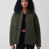 Chaqueta de campo acolchada con cinturón