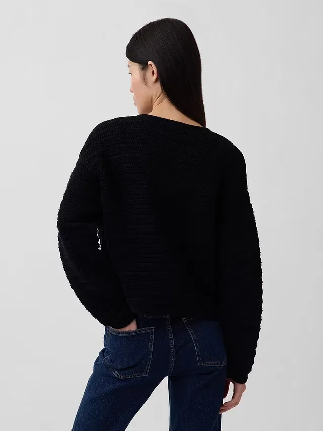 Chaqueta de jerséu con textura 100 % algodón