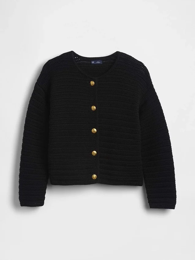 Chaqueta de jerséu con textura 100 % algodón