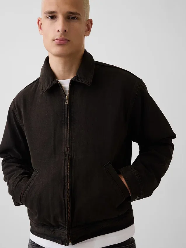 Chaqueta de trabajo de corte cuadrado en denim