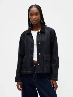 Chaqueta de trabajo tipo swing de denim ultrasuave