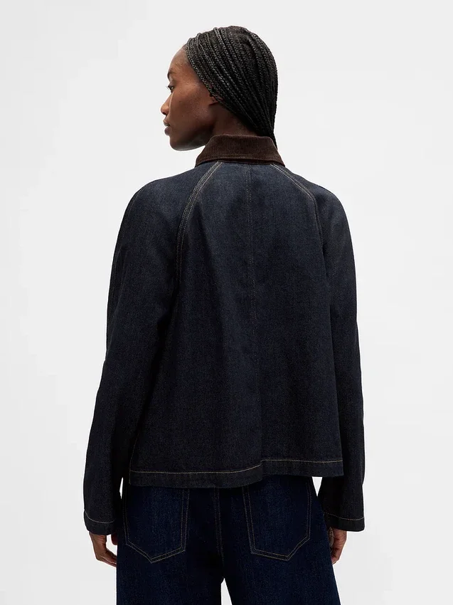 Chaqueta de trabajo tipo swing de denim ultrasuave