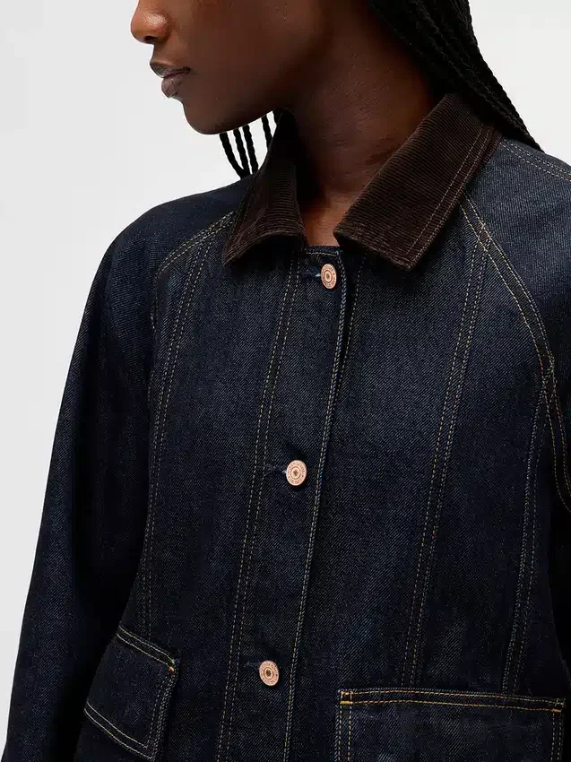 Chaqueta de trabajo tipo swing de denim ultrasuave