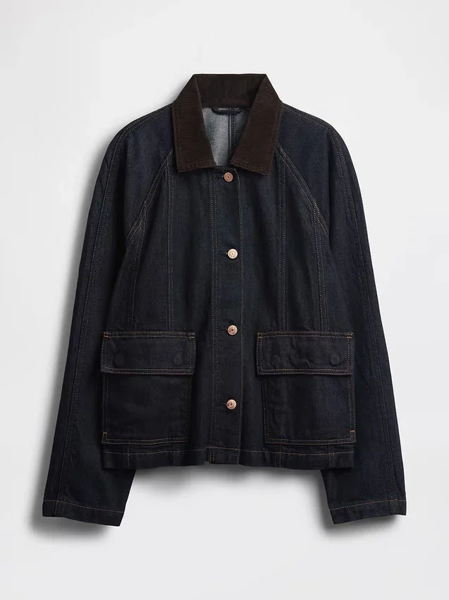 Chaqueta de trabajo tipo swing de denim ultrasuave