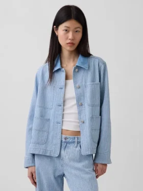 Chaqueta de trabajo vaquera a rayas