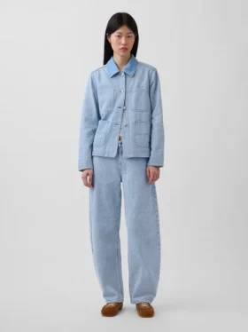 Chaqueta de trabajo vaquera a rayas