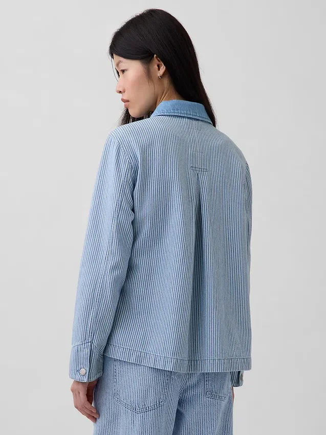 Chaqueta de trabajo vaquera a rayas
