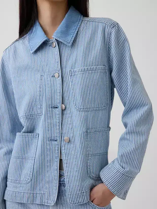 Chaqueta de trabajo vaquera a rayas