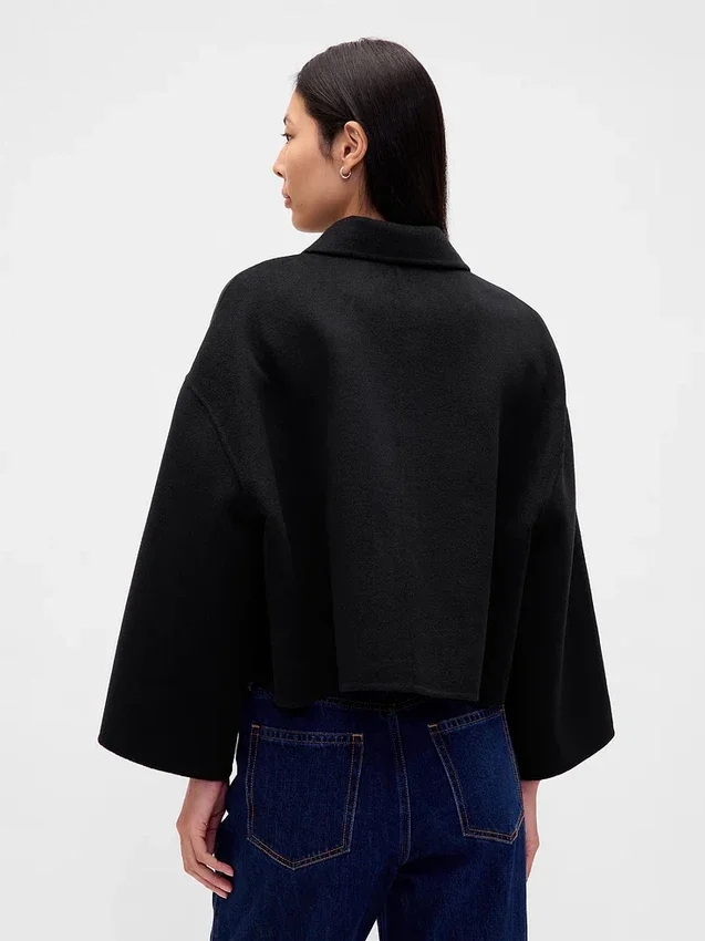 Chaqueta holgada de mezcla de lana