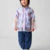 Chaqueta impermeable con mariposas para bebés y niños