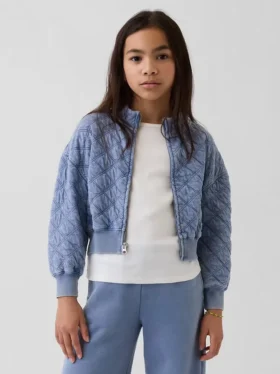 Chaqueta infantil oversize acolchada con cremallera