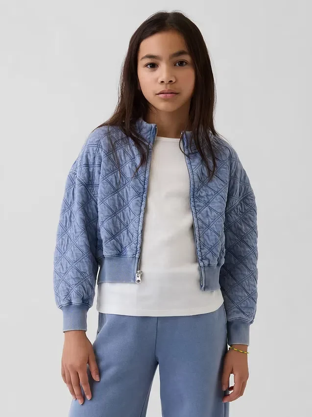 Chaqueta infantil oversize acolchada con cremallera