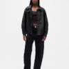 Chaqueta oversize de piel vegana