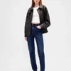 Chaqueta oversize de piel vegana