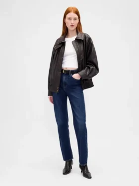 Chaqueta oversize de piel vegana