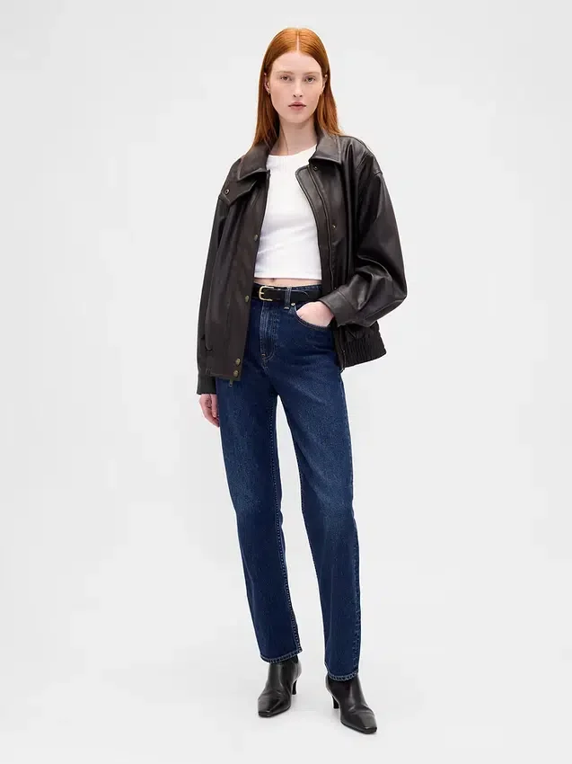Chaqueta oversize de piel vegana