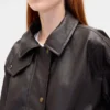 Chaqueta oversize de piel vegana