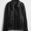Chaqueta oversize de piel vegana