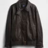 Chaqueta oversize de piel vegana