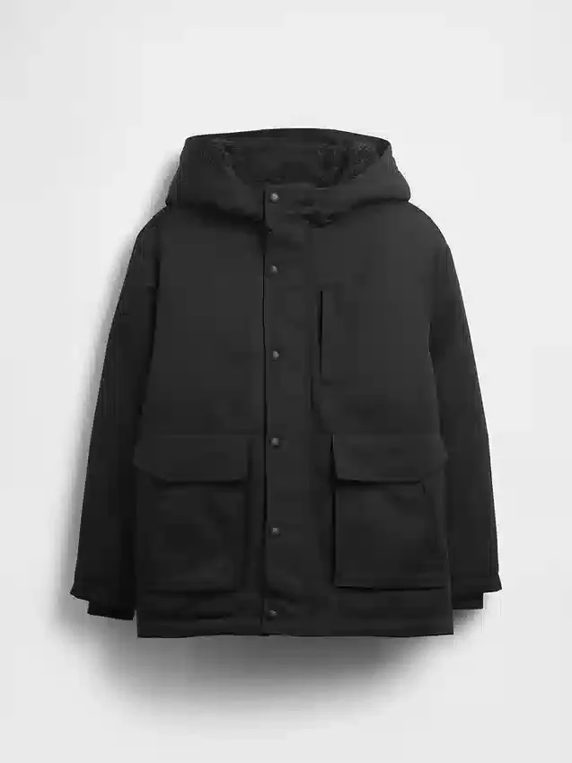 Chaqueta parka de tejido grueso para niños