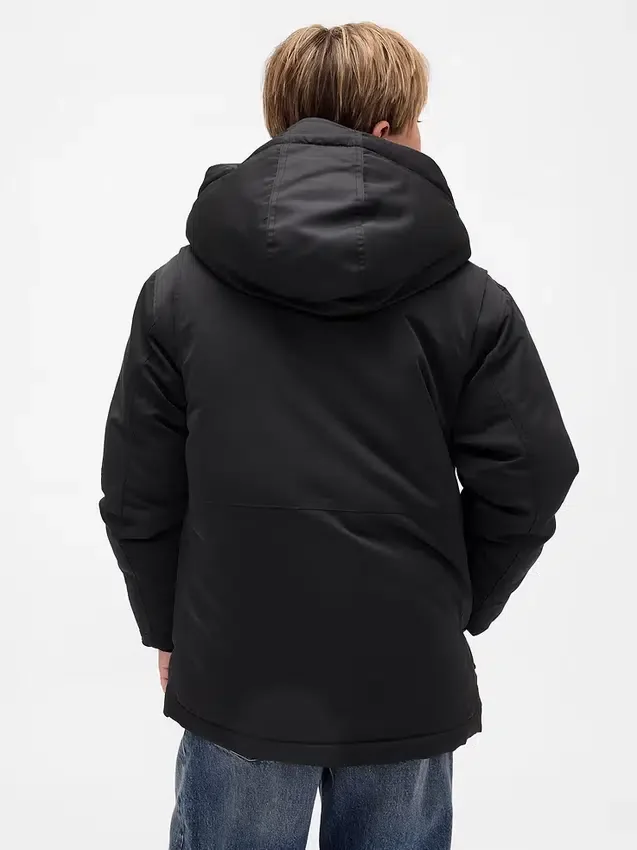 Chaqueta parka de tejido grueso para niños