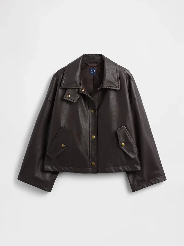 Chaqueta swing de cuero vegano
