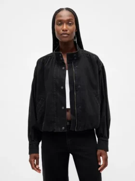 Chaqueta tipo «bubble» de denim