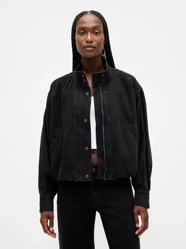 Chaqueta tipo «bubble» de denim