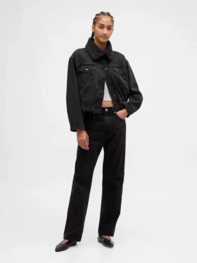 Chaqueta tipo capullo oversize de denim