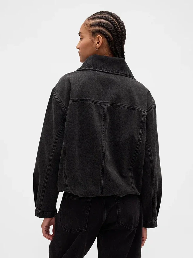 Chaqueta tipo capullo oversize de denim
