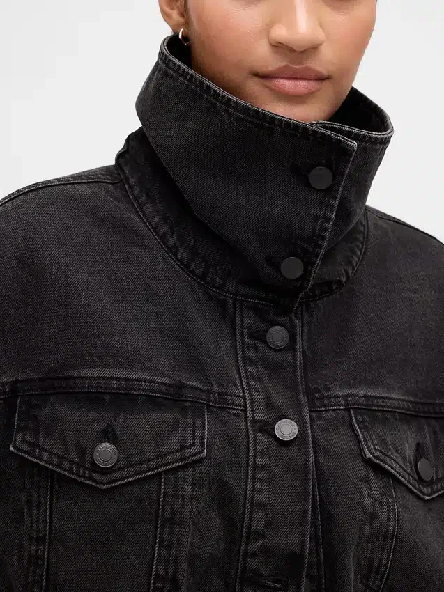 Chaqueta tipo capullo oversize de denim