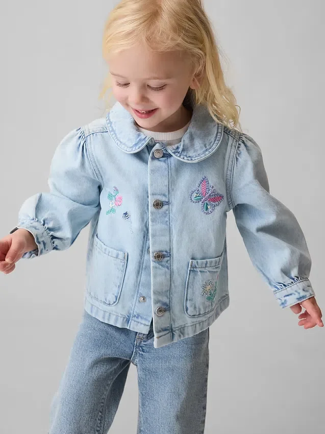 Chaqueta vaquera bordada para bebés y niños