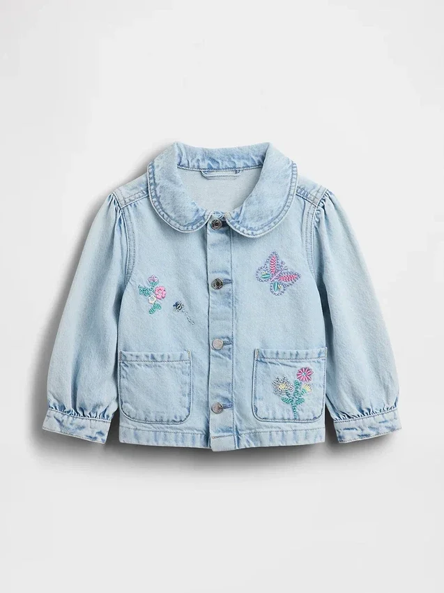 Chaqueta vaquera bordada para bebés y niños