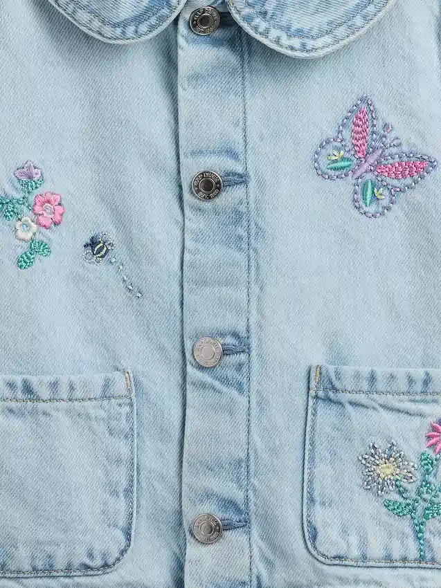 Chaqueta vaquera bordada para bebés y niños