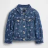 Chaqueta vaquera con estampado floral para bebés y niños