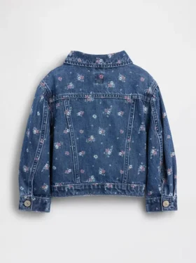 Chaqueta vaquera con estampado floral para bebés y niños