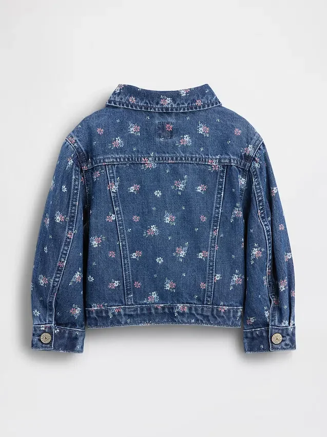 Chaqueta vaquera con estampado floral para bebés y niños