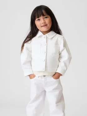 Chaqueta vaquera con ojales para bebés y niños pequeños