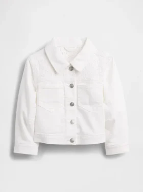 Chaqueta vaquera con ojales para bebés y niños pequeños