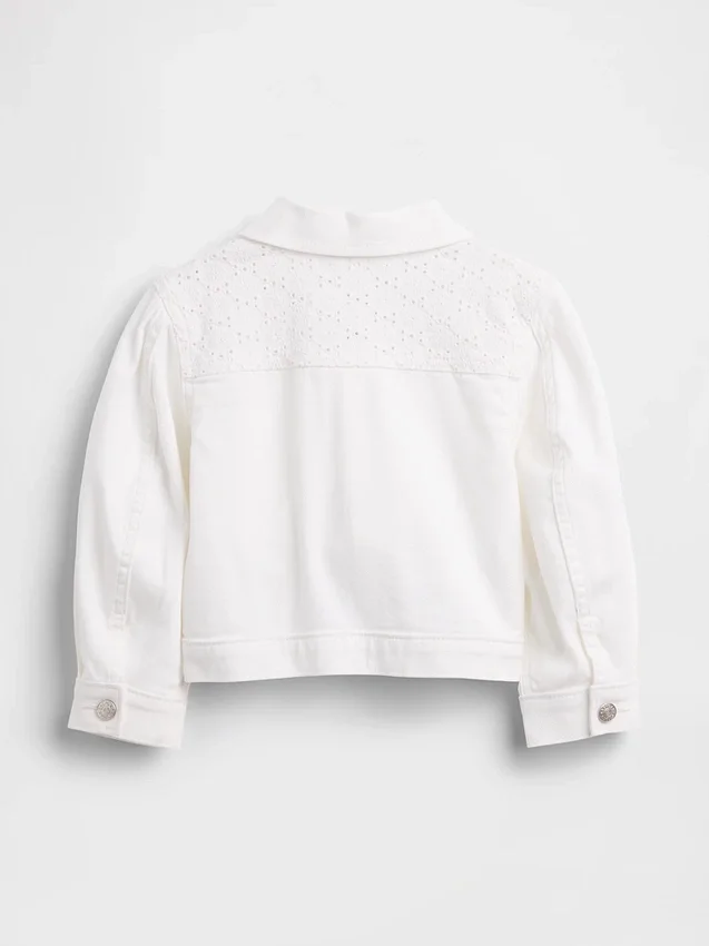 Chaqueta vaquera con ojales para bebés y niños pequeños
