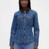 Chaqueta vaquera entallada de corte largo