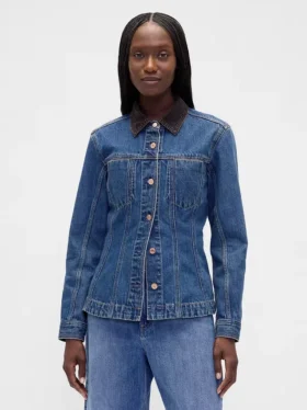Chaqueta vaquera entallada de corte largo
