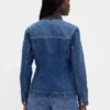 Chaqueta vaquera entallada de corte largo