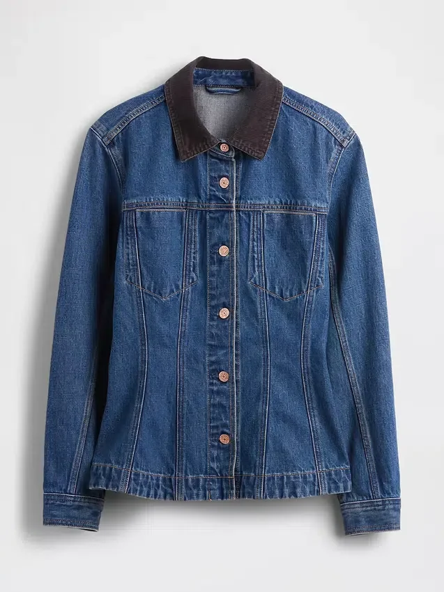 Chaqueta vaquera entallada de corte largo