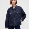 Chaqueta vaquera icónica oversize ultrasuave con mangas abullonadas