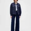Chaqueta vaquera icónica oversize ultrasuave con mangas abullonadas