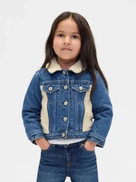 Chaqueta vaquera «Icon» de sherpa para bebés y niños pequeños