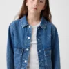 Chaqueta vaquera infantil con bolsillos de parche